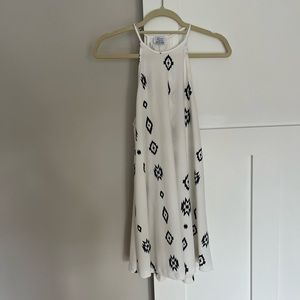 Zara Trapeze Dress - White and Black - Size Small